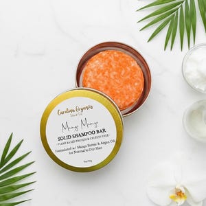 Mango Shampoo Bar; Curly & Color Treated Hair, Zero Waste