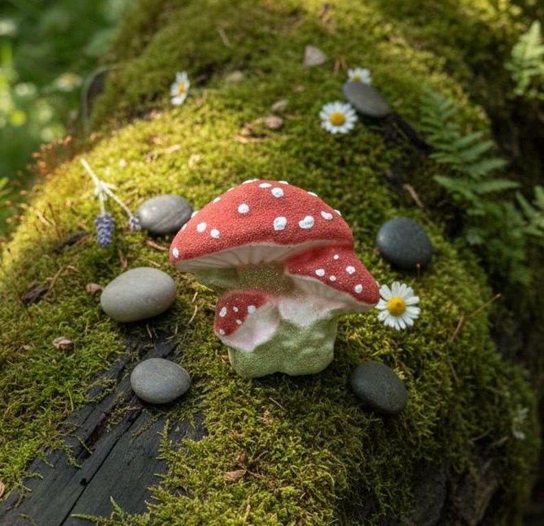 Mushroom bath bomb, mushroom gift, Cottagecore, Goblincore, rainbow inside image 3
