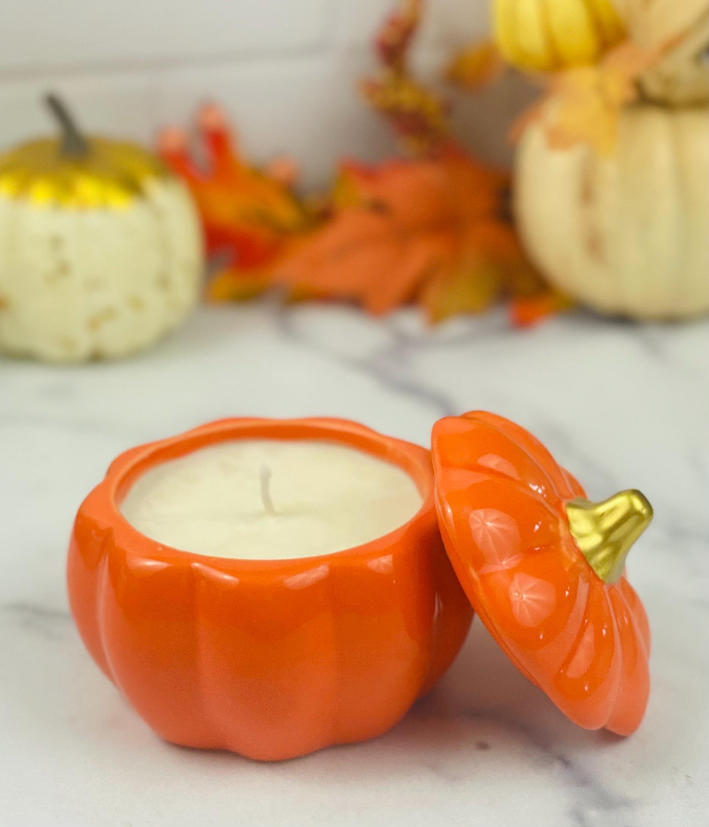 8 Candele A Forma Di Zucca In Cera Di Soia E Paraffina - Tealight Autunnali Per Decorazioni Casa (Arancio, Rosso, Giallo, Bianco)