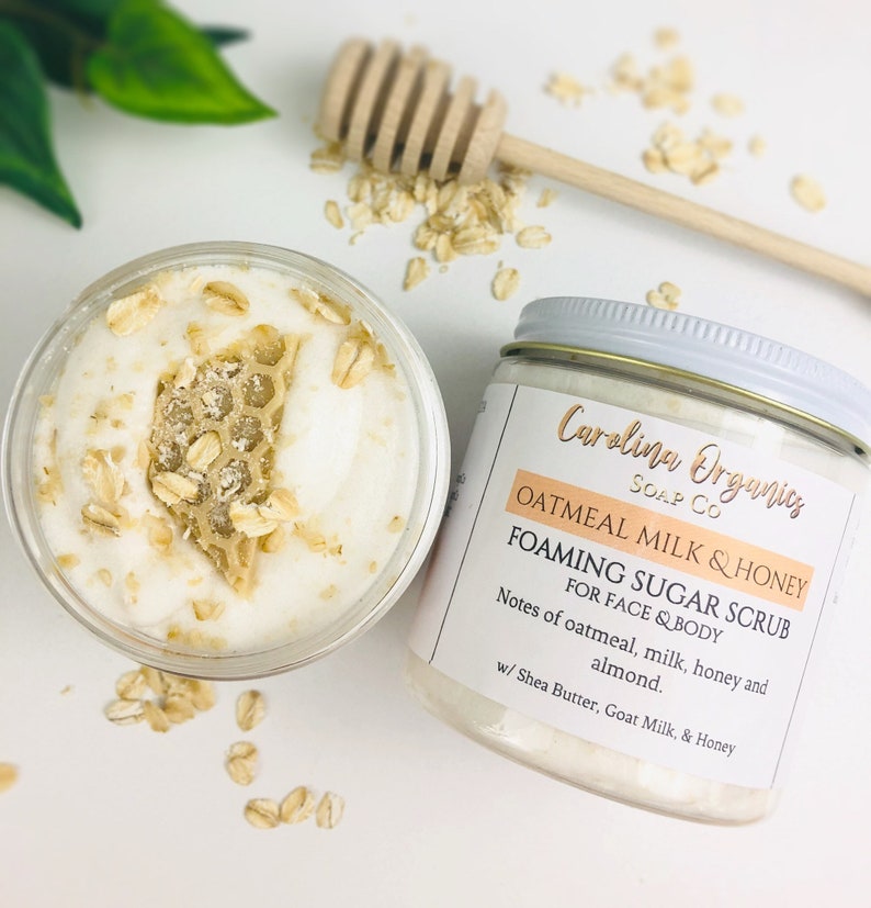 Oatmeal Milk & Honey Foaming Sugar Scrub Face and Body Scrub Etsy
