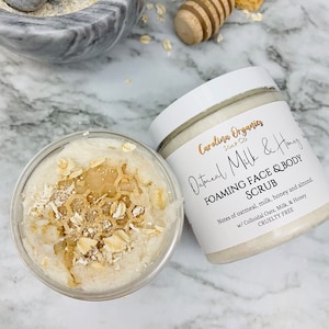 Oatmeal Milk and Honey Scrub, Oatmeal Scrub, Sugar Scrub, Self Care Gift