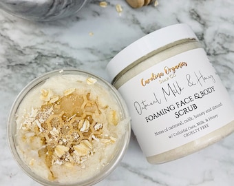 Oatmeal Milk and Honey Scrub, Oatmeal Scrub, Sugar Scrub, Self Care Gift