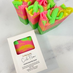 Cactus Flower Handmade Soap | Goat Milk Soap Bar | Cactus Gift | Succulent Lovers