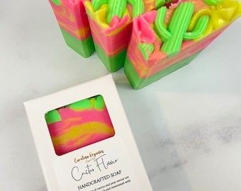 Cactus Flower Goat Milk Soap Bar, Succulent Gift, Housewarming gift