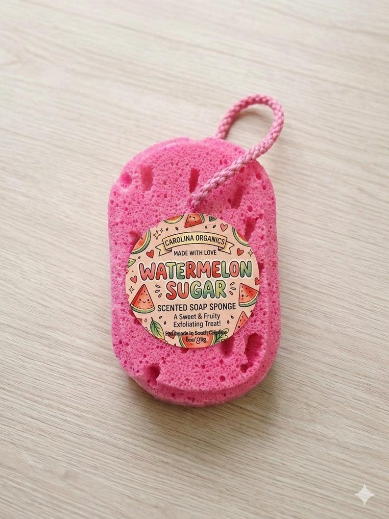 Pink Rope Loop Sponge Soap Sponge: Fruity Scents, Exfoliating, Moisturizing, Multiple Uses ...