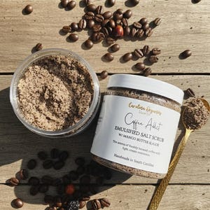 Coffee Addict Face and Body Scrub, Clear Skin Detox, Sea Salt, Emulsified Scrub