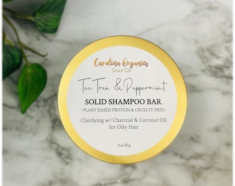 Activated Charcoal Shampoo Bar | Oily Hair | Tea Tree Shampoo | Eco- Friendly