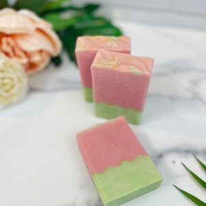 Pink Peony Goat Milk Bar Soap, Fast Shipping, Foral Soap, Bridal Shower Gift