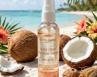 Siero illuminante per il corpo con SPF 20, acido ialuronico e ossido di zinco.