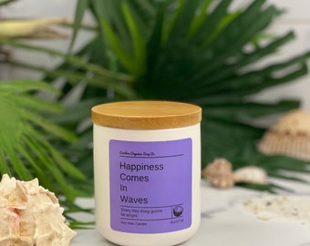 Hot Girl Summer Candle | Happiness Comes in Waves | Beach Candle | Hand Poured Candle