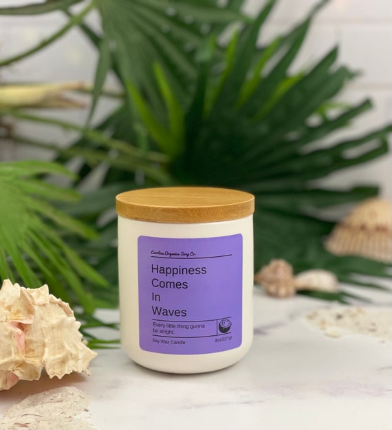 Hot Girl Summer Beach Candle, Happiness Comes in Waves