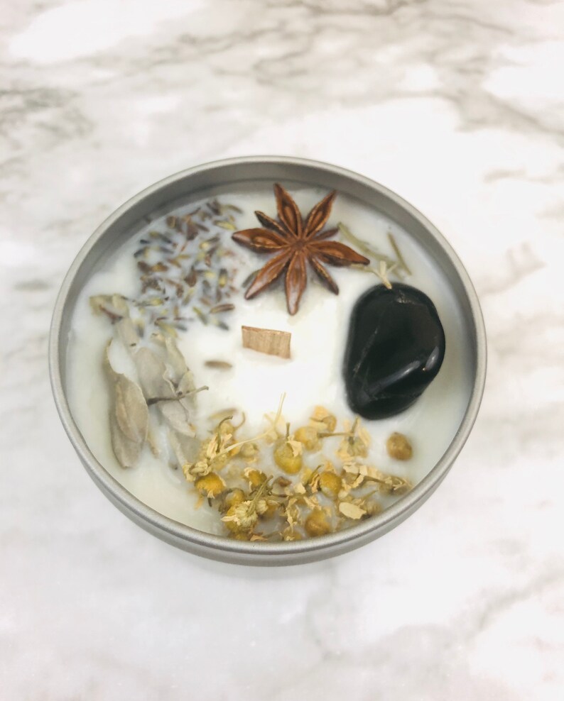 Protection Candle Spiritual Healing Black Tourmaline Etsy UK