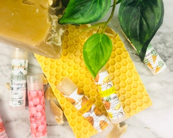 Organic Beeswax Lip Balm; Handmade Clean Beauty, Essential Oils