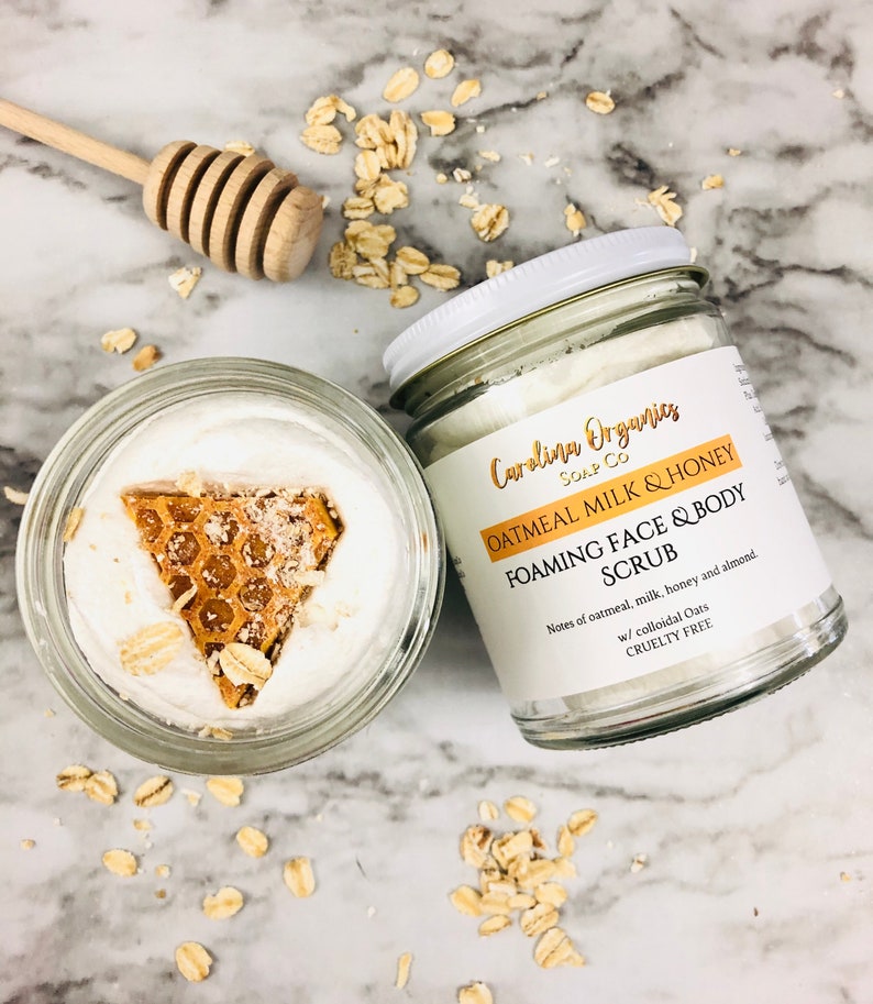 Oatmeal Milk & Honey Foaming Sugar Scrub Face and Body Scrub Etsy