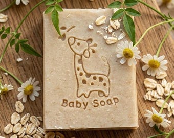 Baby soap with goat milk and tallow, Sensitive Skin, Baby Shower Gift, FRAGRANCE FREE