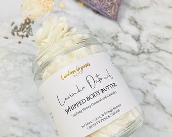 Lavender Oatmeal Whipped Body Butter | Triple Butter Blend | Organic | Clean Beauty