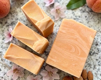 Southern Peach Goat Milk Soap; tropcial scent, bridesmaids gift.