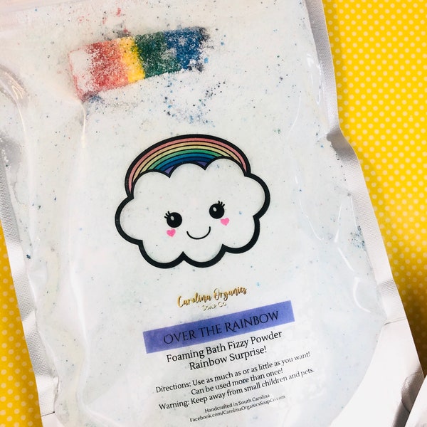 Rainbow Bath Fizzy Powder | Rainbow Dust | Foaming Bath Fizz | Over The Rainbow | Stocking Stuffer