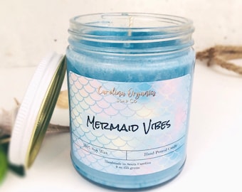 Mermaid Vibes Soy Candle | Mermaid Candle | Mermaid Decor | Mermaid Friend Gift