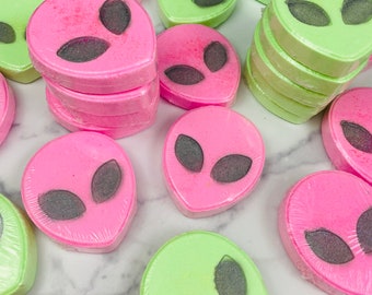 Alien Bath Bomb, Neon pink UFO, Neon green, Party favor