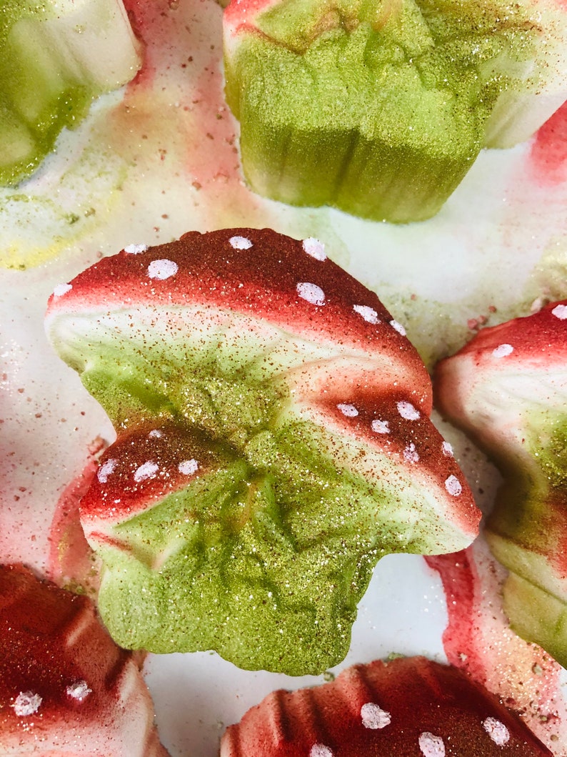 Mushroom bath bomb, mushroom gift, Cottagecore, Goblincore, rainbow inside image 9