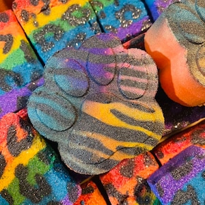 Lisa Frank Bath Bomb, Rainbow Leopard, Rainbow Tiger Paw, Birthday Gift