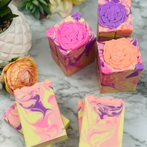 Succulent Garden goat milk soap, Handmade, Wedding Favor