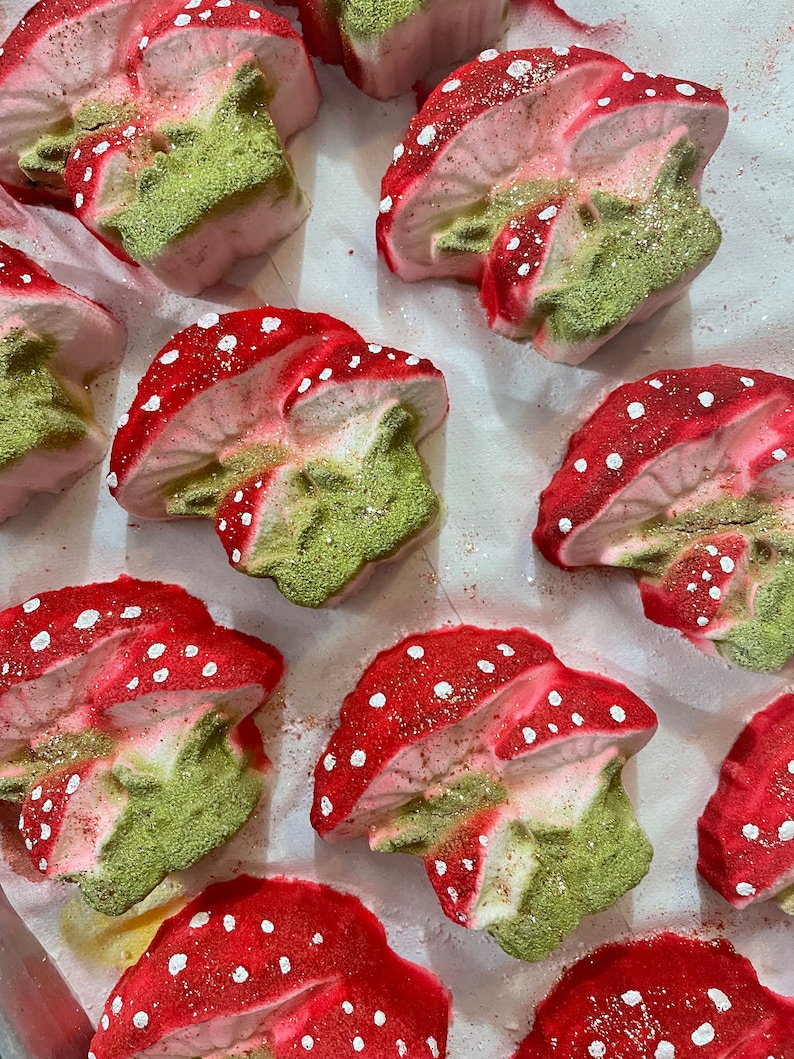 Mushroom bath bomb, mushroom gift, Cottagecore, Goblincore, rainbow inside image 13