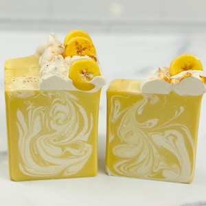 Savon artisanal à la banane, cadeau unique, savon au lait de chèvre