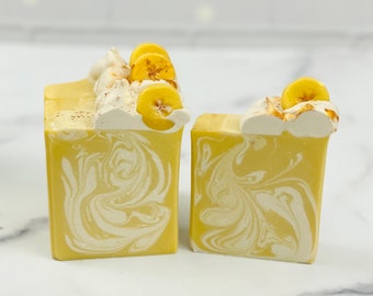 Banana Puddin Handmade Soap, Unique Gift, Goat Milk Soap