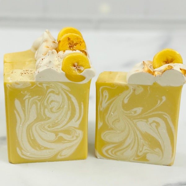 Banana Puddin Handmade Soap, Unique Gift, Goat Milk Soap