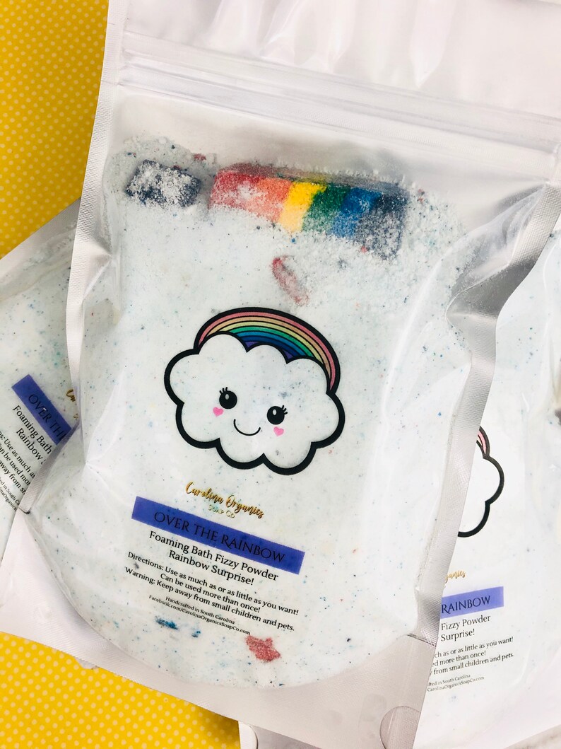 Rainbow Bath Fizzy Powder Rainbow Dust Foaming Bath Fizz Etsy