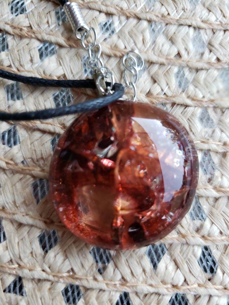 Cracked Glass Pendant Necklace Etsy