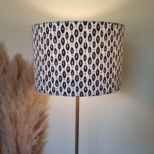 Hamptons Diamond like Spots - Navy and White Lampshade - Custom made choose your size and shape - Drum or Empire Lamp Shade.