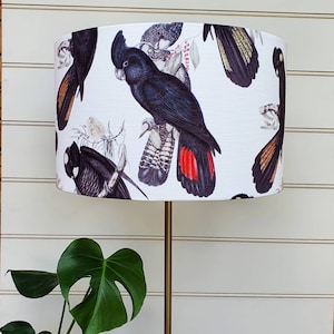 Gigantic Australian Cockatoos Lampshade -  Custom made choose your size! Floor lamp, light shade lamp shade.