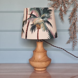 Palm Tree Bark Cloth Lampshade | Tropical Hawaiian Light Shade