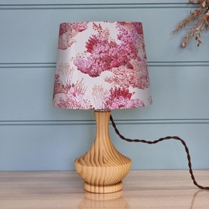Handmade Floral Lampshade – Pink Bushes, Table Lamp or Ceiling Light