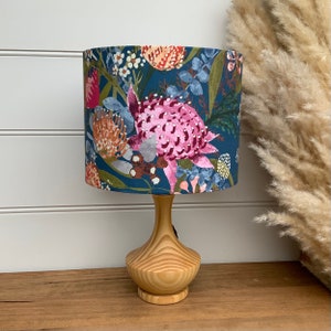 Australian Waratah & banksia native flowers lampshade  - Custom made choose your size! Perfect for Table lamp, ceiling lighting, light shade