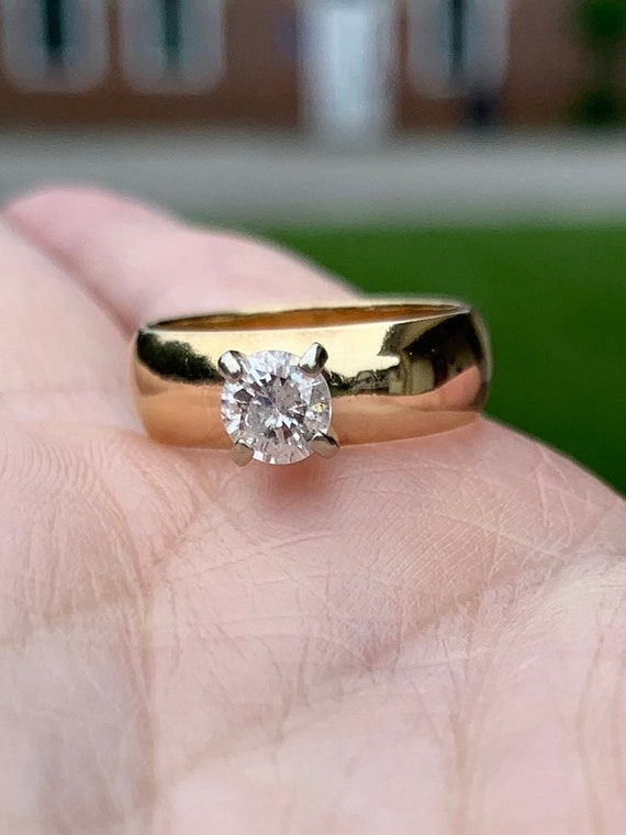 estate 14k chunky diamond engagement ring