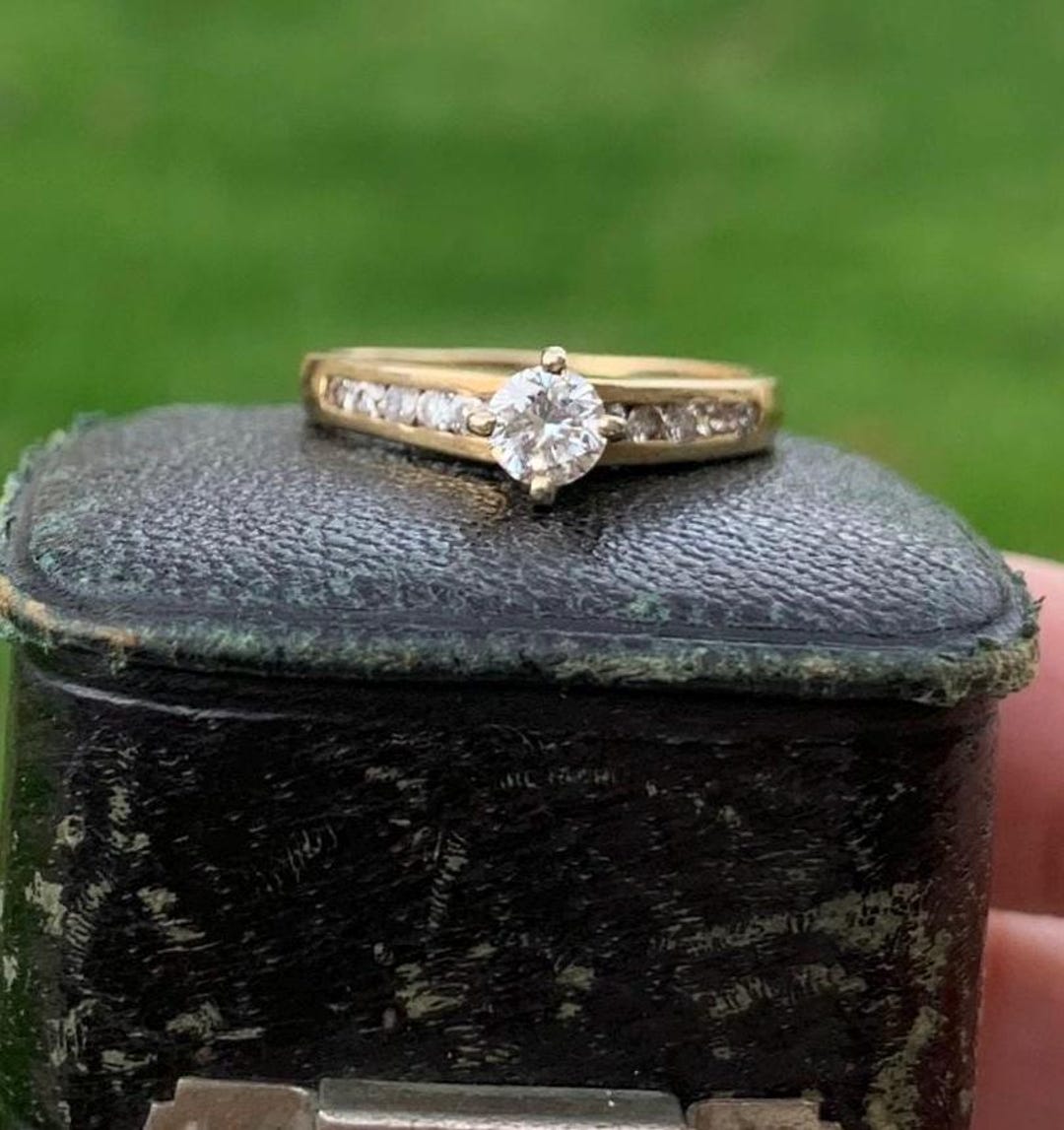 Vintage 14k Diamond Engagement Ring - Etsy