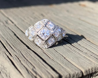 Antique platinum diamond ring