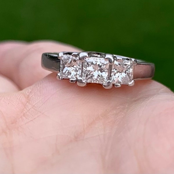 estate 14k princess cut diamond ring