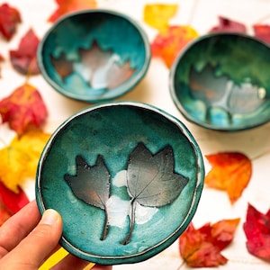 Small ceramic nesting bowl, blue dipping sauce bowl, foodie gift idea, nature inspired pottery, organic ceramics, guacamole bowl, salsa bowl