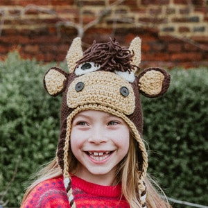 Crochet PATTERN for Highland Cow Hat crochet hat pattern for baby, toddler, child, teen and adult for left-handed and right-handed image 3