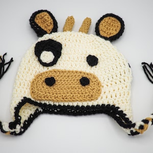 Crochet PATTERN for Holstein Cow Hat - crochet hat pattern for baby, toddler, child, teen and adult - for left-handed and right-handed