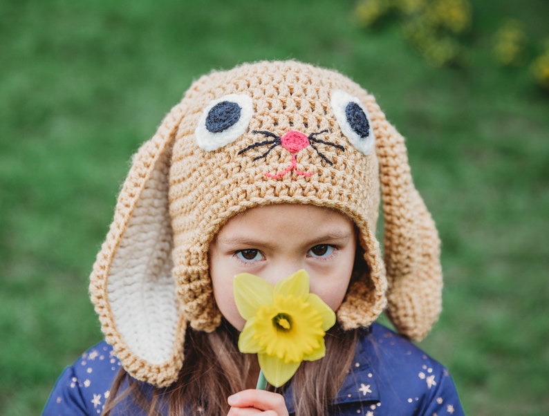 Crochet PATTERN for the Baby Bunny Hat crochet hat pattern for baby, toddler, child, teen and adult for left-handed and right-handed image 7