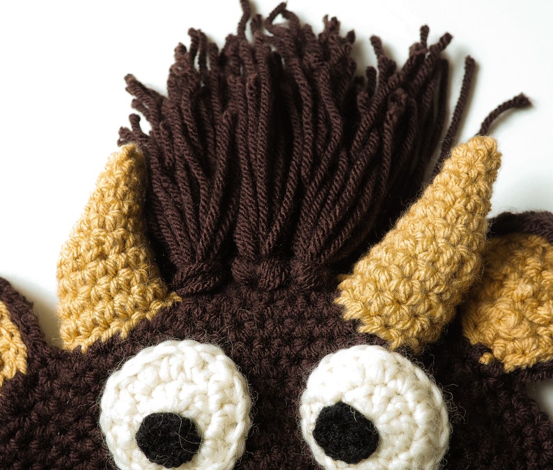 Crochet PATTERN for Highland Cow Hat crochet hat pattern for baby, toddler, child, teen and adult for left-handed and right-handed image 9