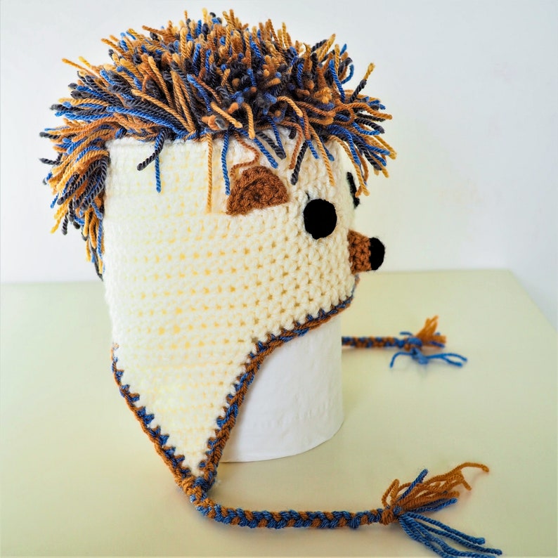 Crochet PATTERN for Hedgehog Hat crochet hat pattern in baby, toddler, child, teen / adult for left-handed and right-handed crocheters image 5