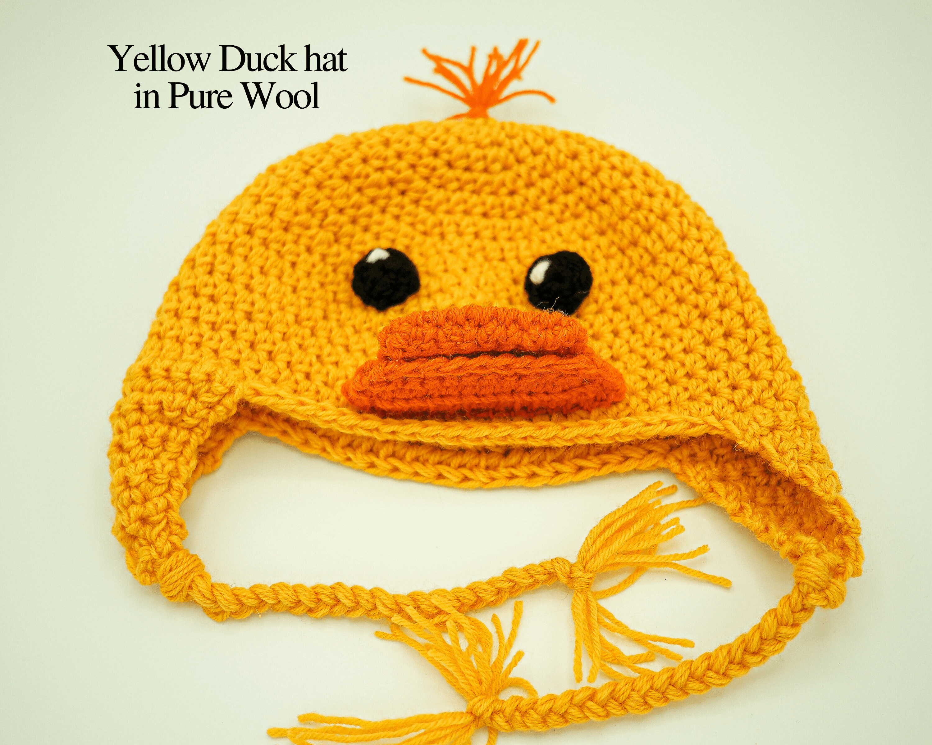 Crochet Duck hat Handmade Yellow duck hat with orange beak Etsy