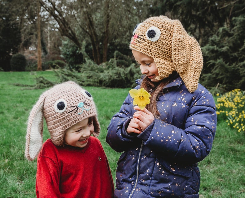 Crochet PATTERN for the Baby Bunny Hat crochet hat pattern for baby, toddler, child, teen and adult for left-handed and right-handed image 3